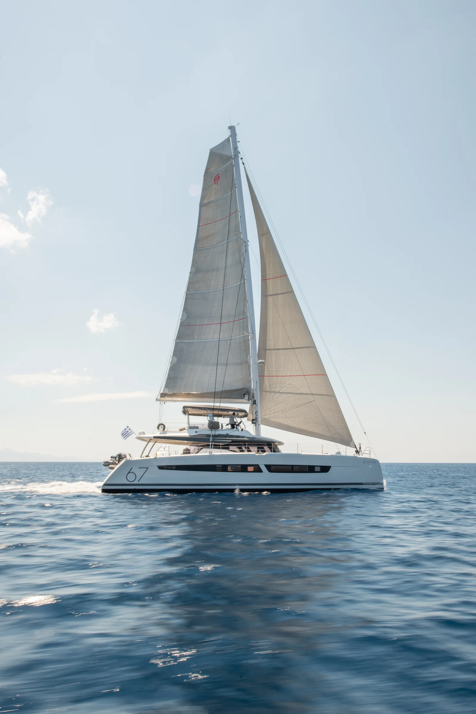 SY Aether under way in the Ionian.