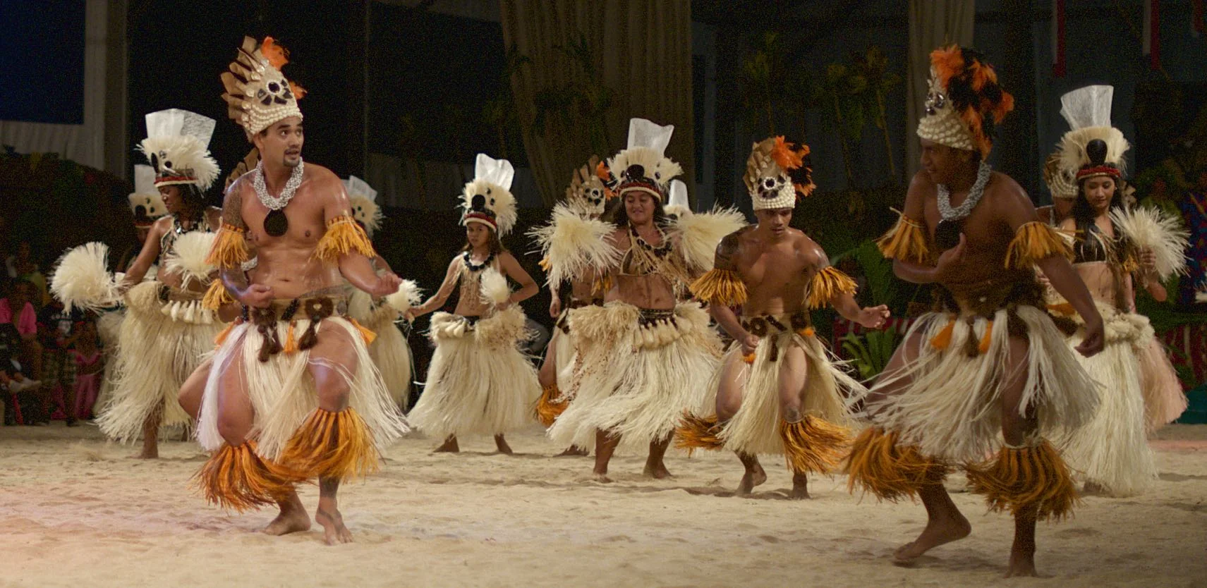 Local dance group in the Society Islands.
