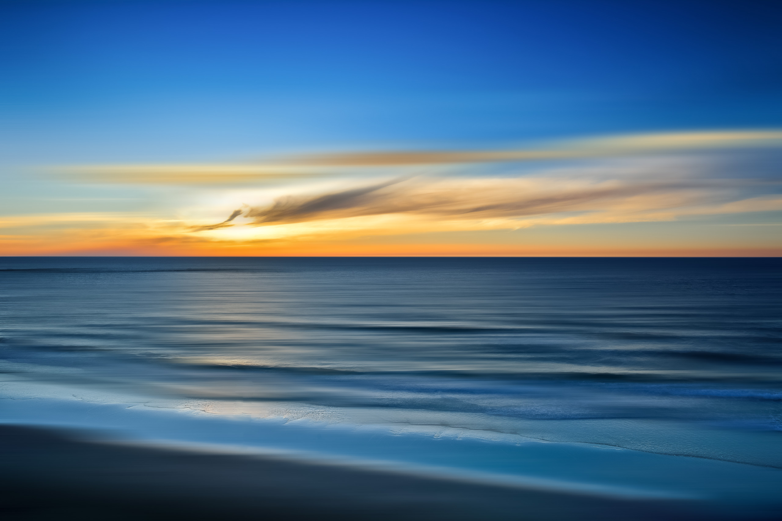 Vibrant purple sunset at sea